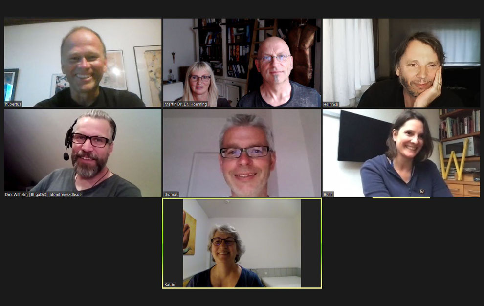 Screenshot von der Videokonferenz bei der Gründung der Bürgerinitiative als Verein. Foto: BI Atomfreies 3-Ländereck